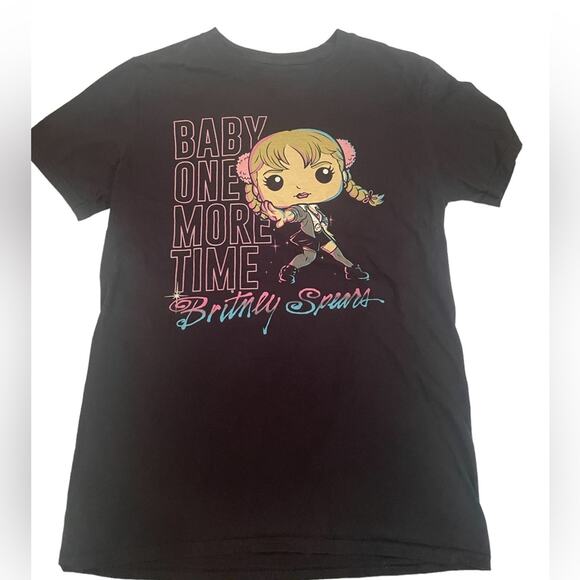 Brittney Spears Shirt Baby One More Time Small Funk Pop Cotton Graphic Tee Black - Picture 1 of 6